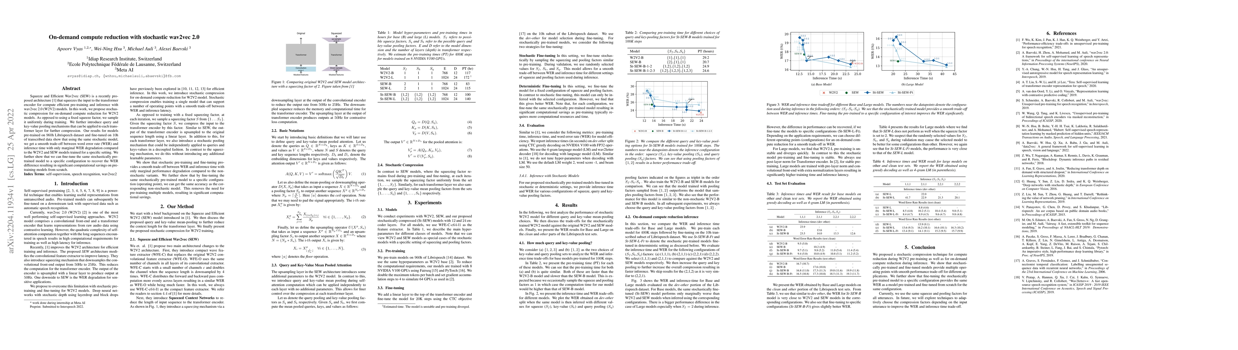 Thumbnail for On-demand compute reduction with stochastic wav2vec 2.0