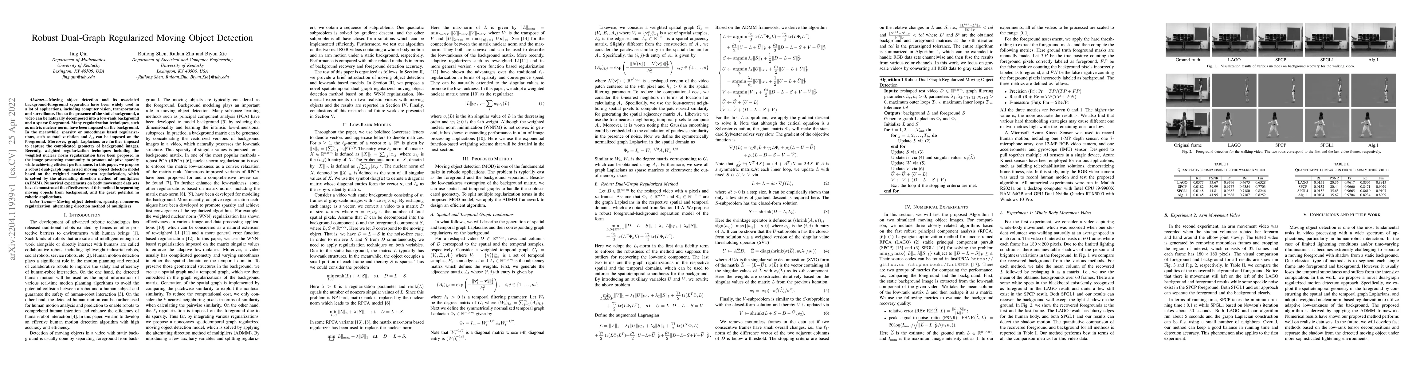 Thumbnail for Robust Dual-Graph Regularized Moving Object Detection