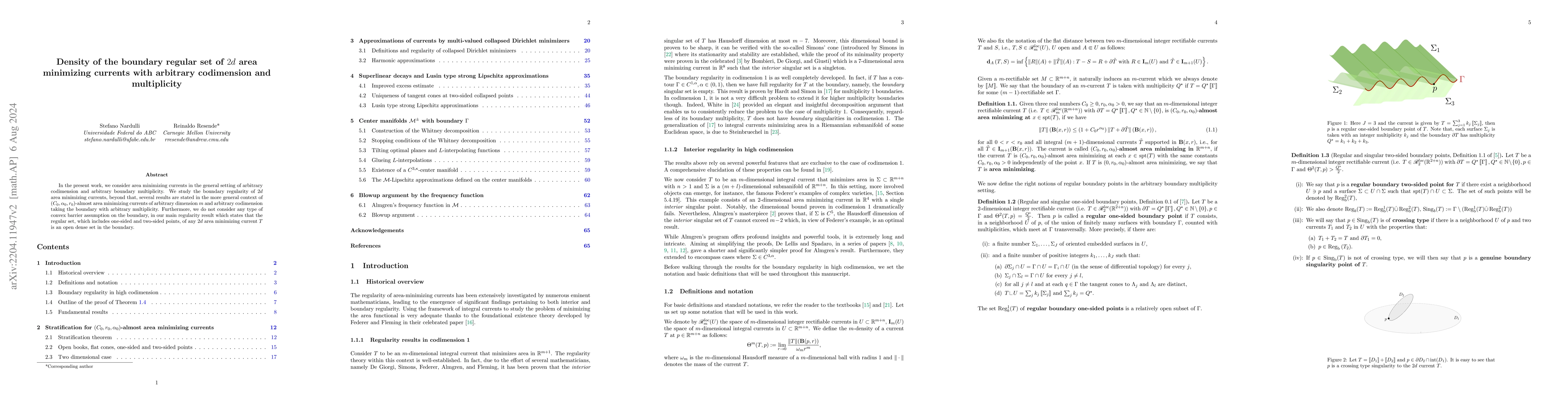 Thumbnail for Density of the boundary regular set of 2d area minimizing currents with
  arbitrary codimension and multiplicity