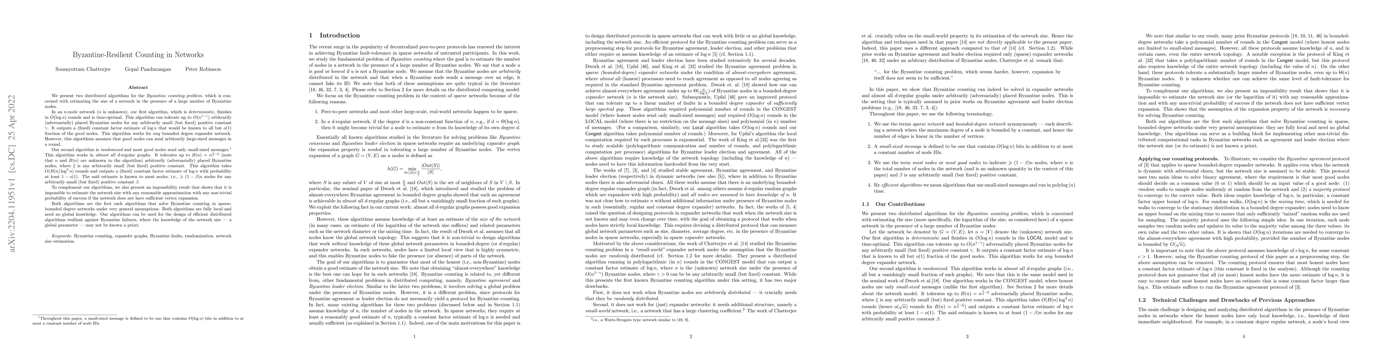 Thumbnail for Byzantine-Resilient Counting in Networks