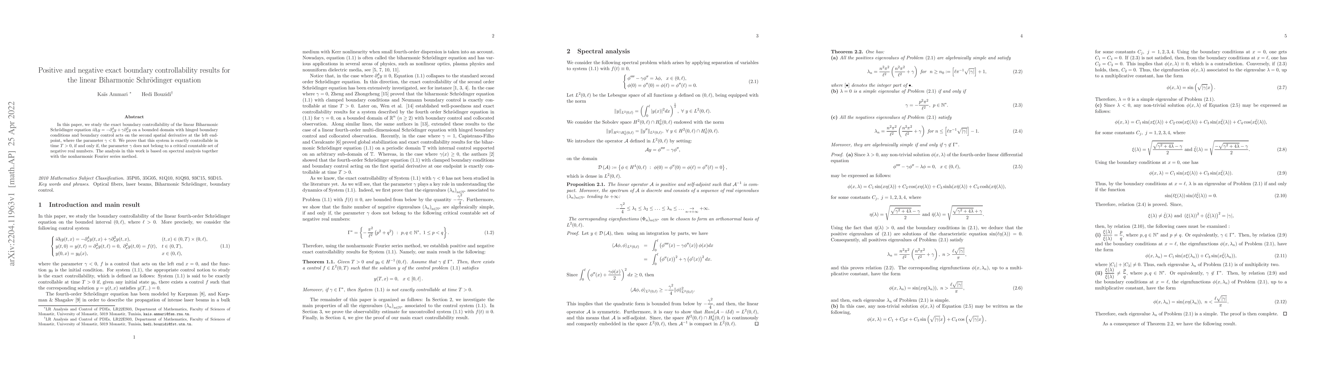 Thumbnail for Positive and negative exact boundary controllability results for the
  linear Biharmonic Schr\"odinger equation