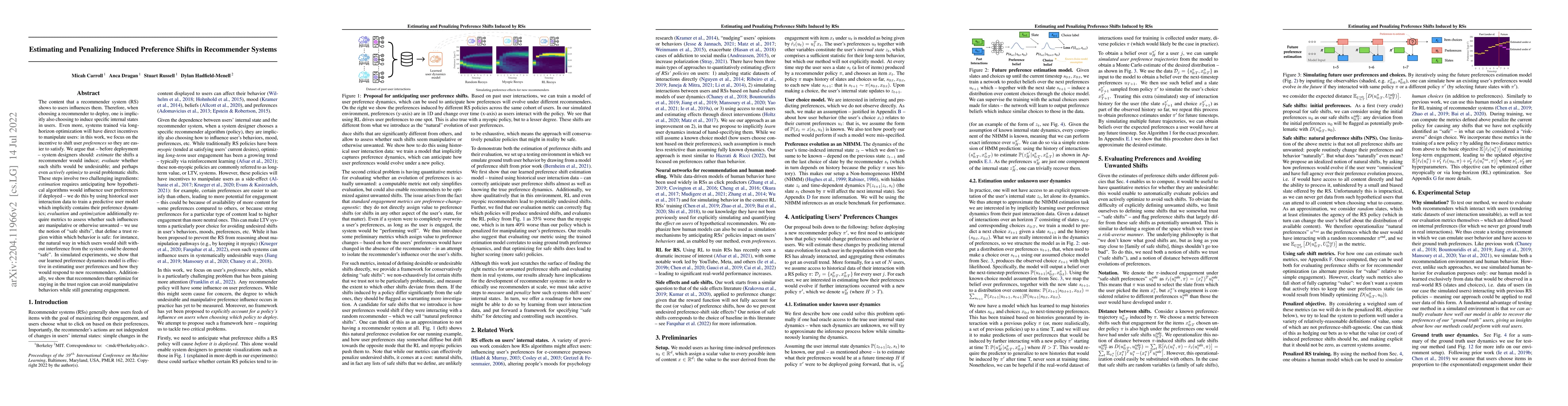 Thumbnail for Estimating and Penalizing Induced Preference Shifts in Recommender
  Systems