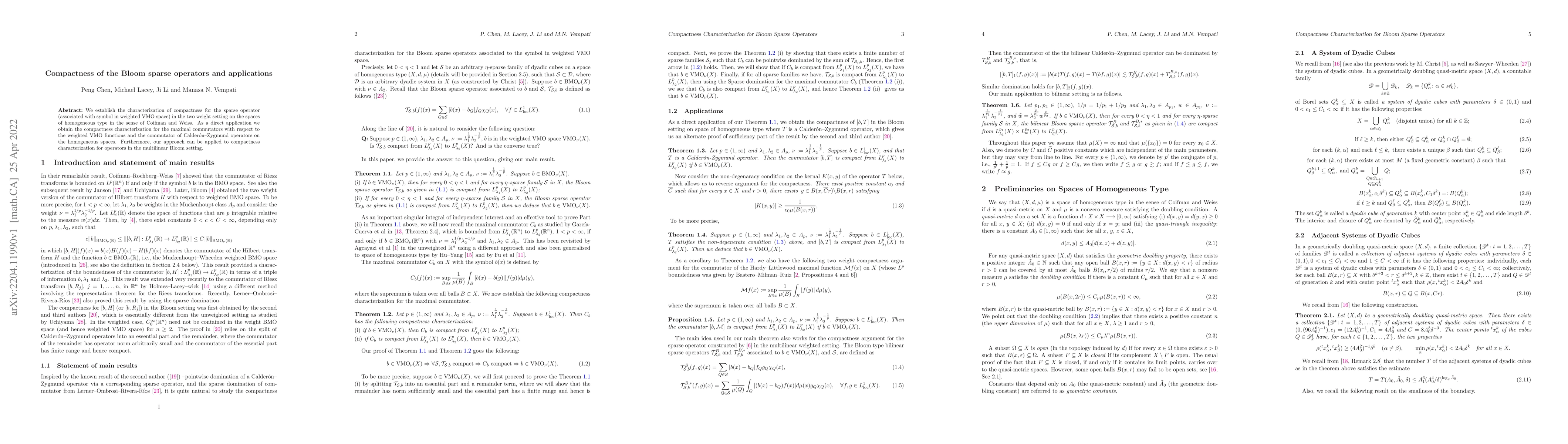 Thumbnail for Compactness of the Bloom sparse operators and applications