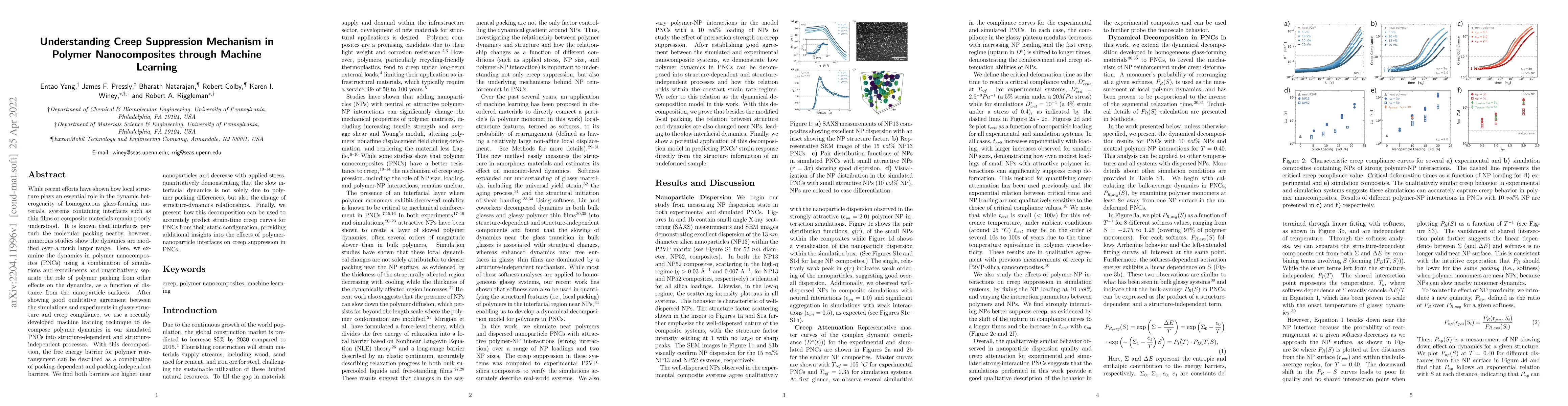 Thumbnail for Understanding Creep Suppression Mechanism in Polymer Nanocomposites
  through Machine Learning
