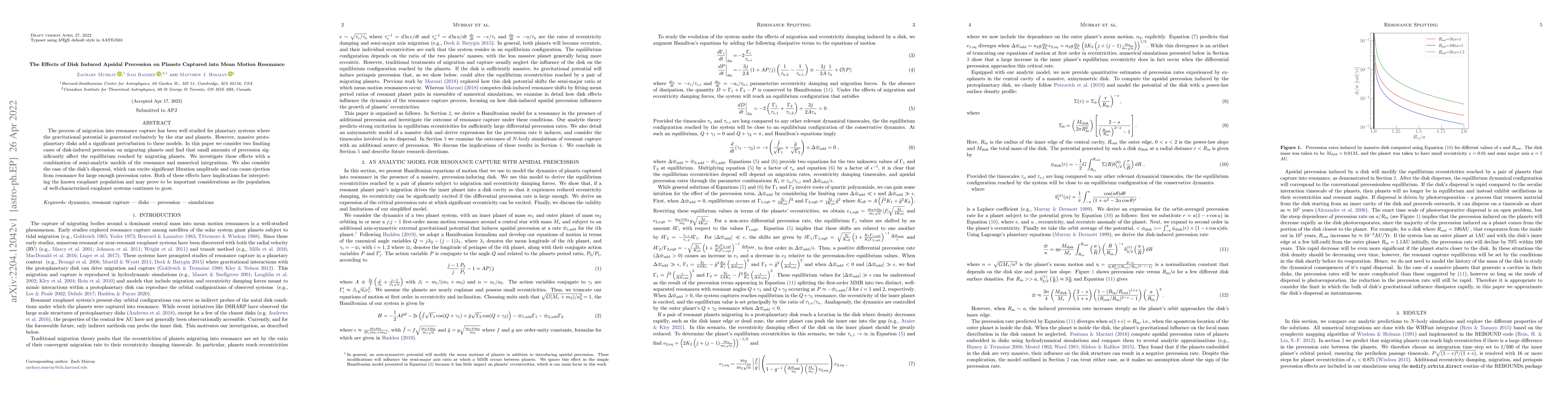 Thumbnail for The Effects of Disk Induced Apsidal Precession on Planets Captured into
  Mean Motion Resonance