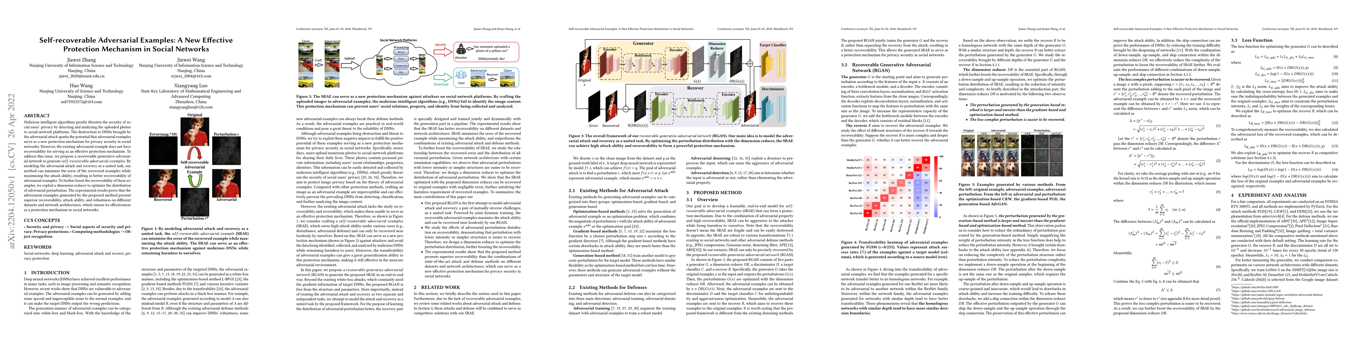 Thumbnail for Self-recoverable Adversarial Examples: A New Effective Protection
  Mechanism in Social Networks
