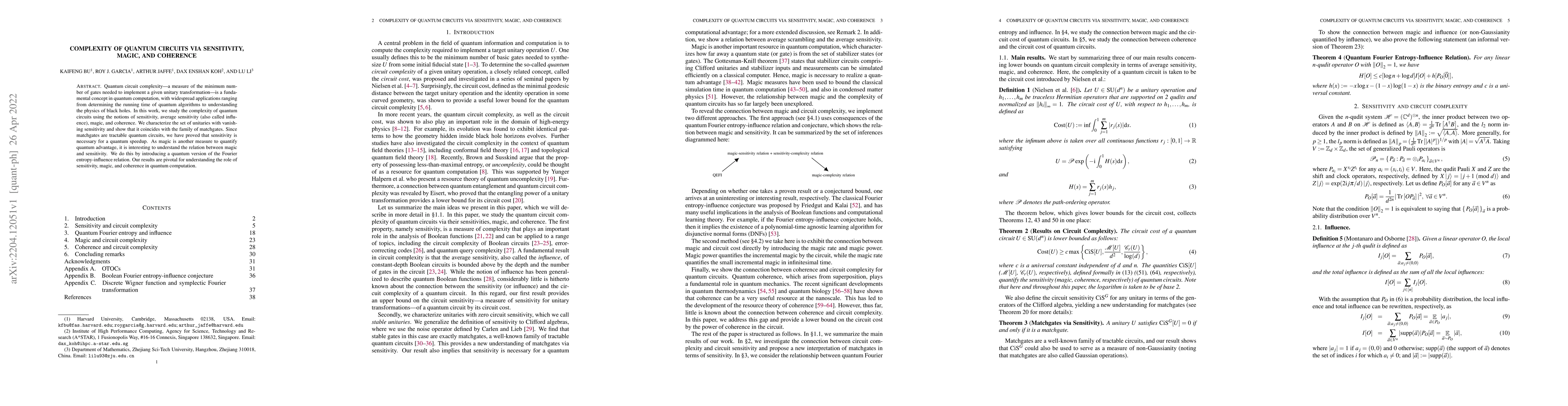 Thumbnail for Complexity of quantum circuits via sensitivity, magic, and coherence