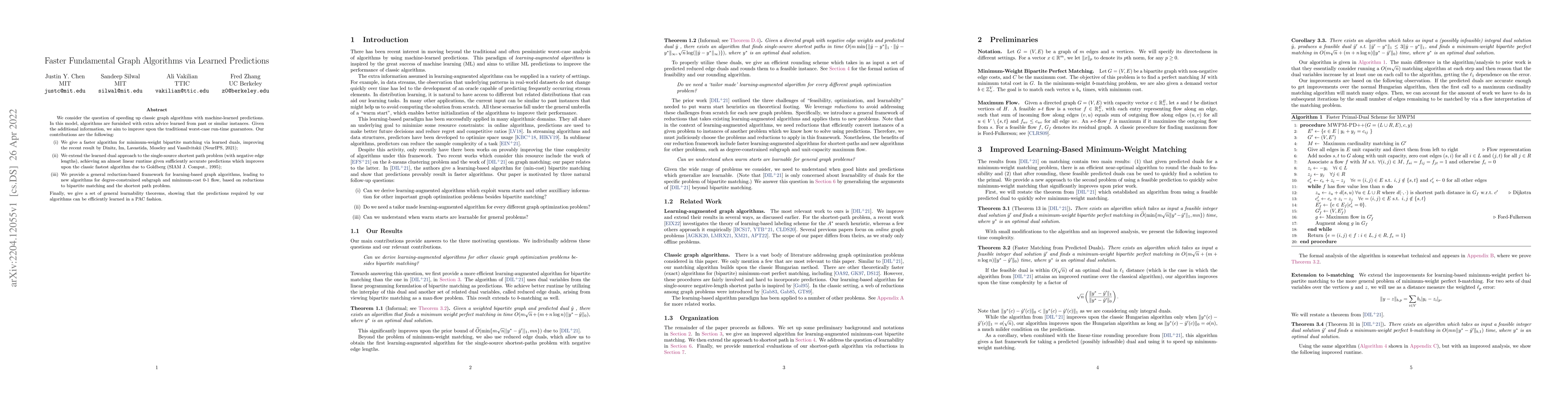 Thumbnail for Faster Fundamental Graph Algorithms via Learned Predictions