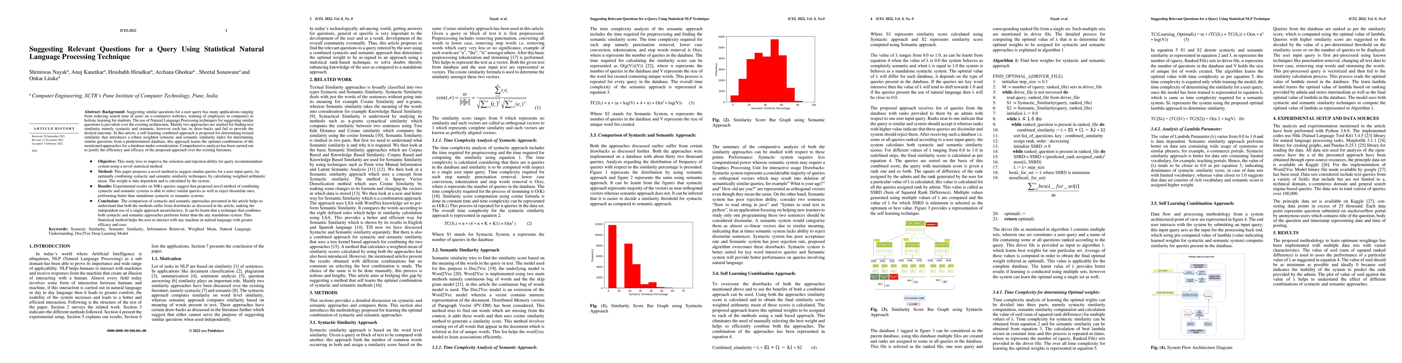 Thumbnail for Suggesting Relevant Questions for a Query Using Statistical Natural
  Language Processing Technique