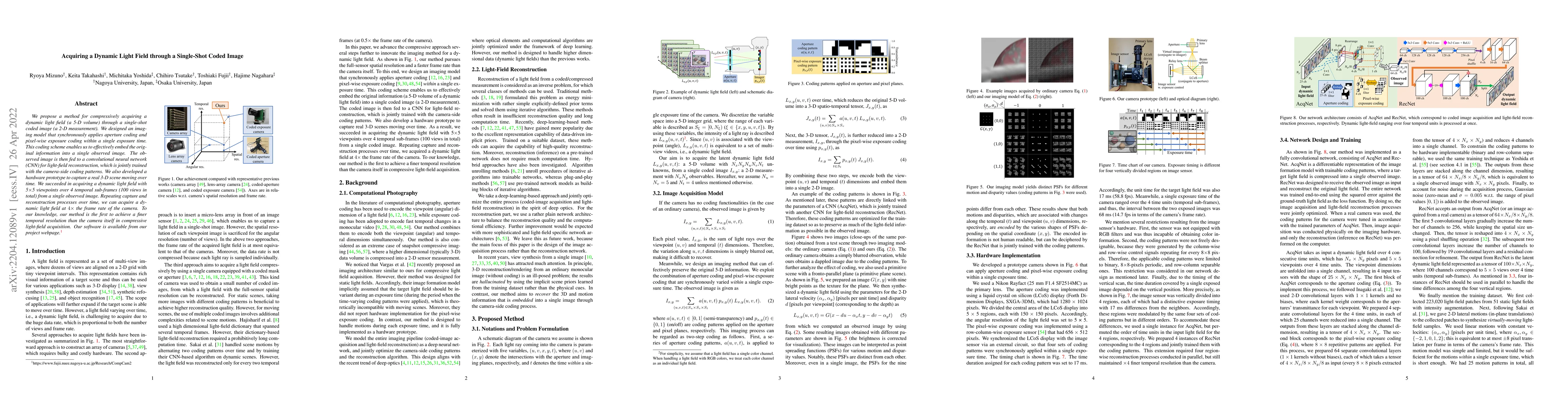 Thumbnail for Acquiring a Dynamic Light Field through a Single-Shot Coded Image