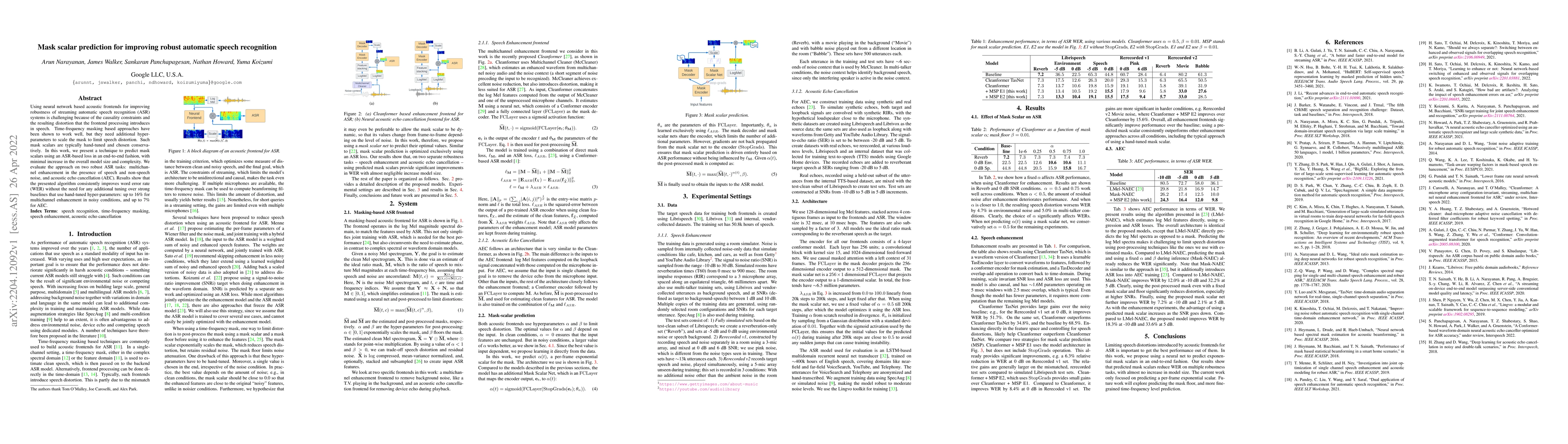 Thumbnail for Mask scalar prediction for improving robust automatic speech recognition