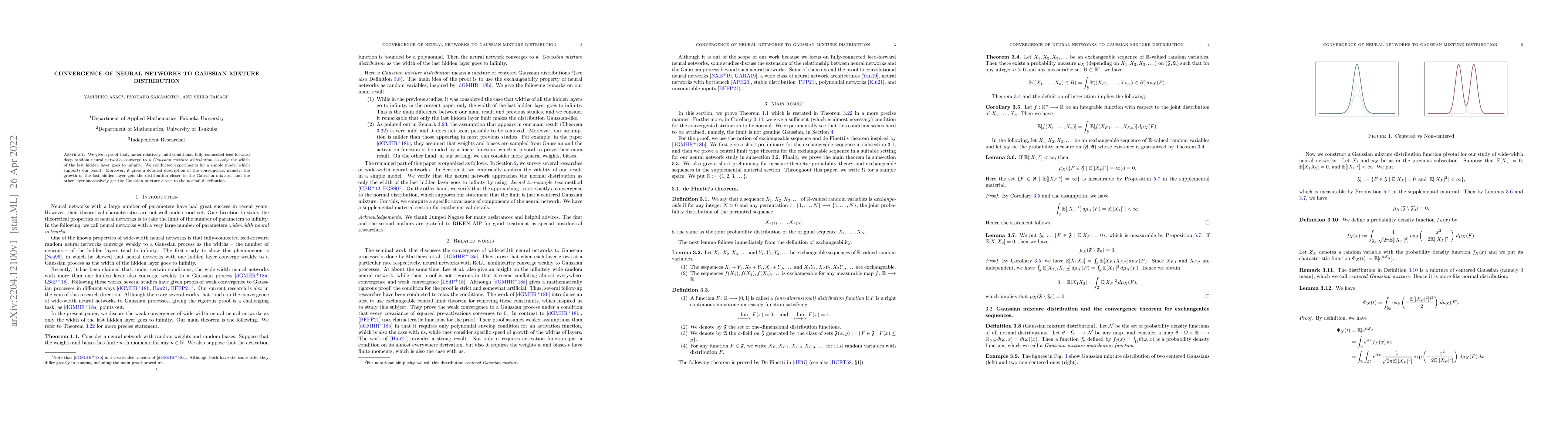 Thumbnail for Convergence of neural networks to Gaussian mixture distribution