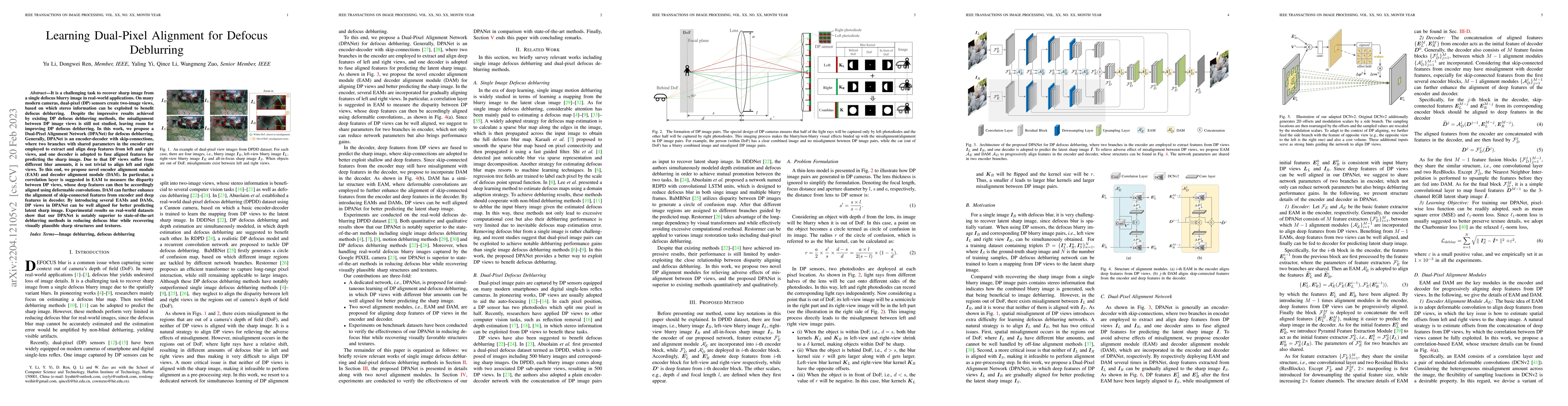Thumbnail for Learning Dual-Pixel Alignment for Defocus Deblurring