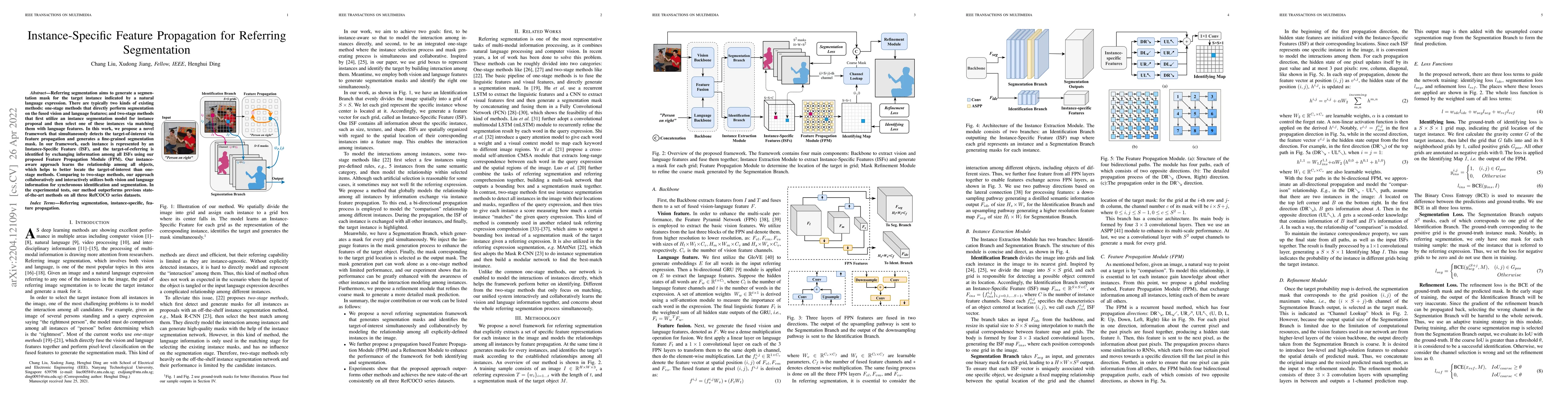 Thumbnail for Instance-Specific Feature Propagation for Referring Segmentation