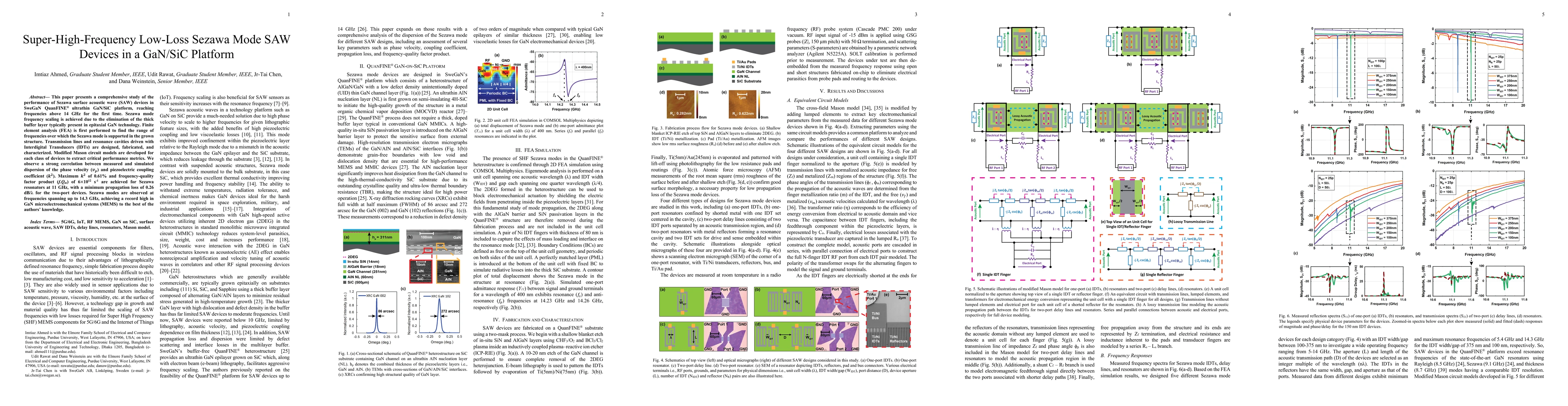 Thumbnail for Super-High-Frequency Low-Loss Sezawa Mode SAW Devices in a GaN/SiC
  Platform