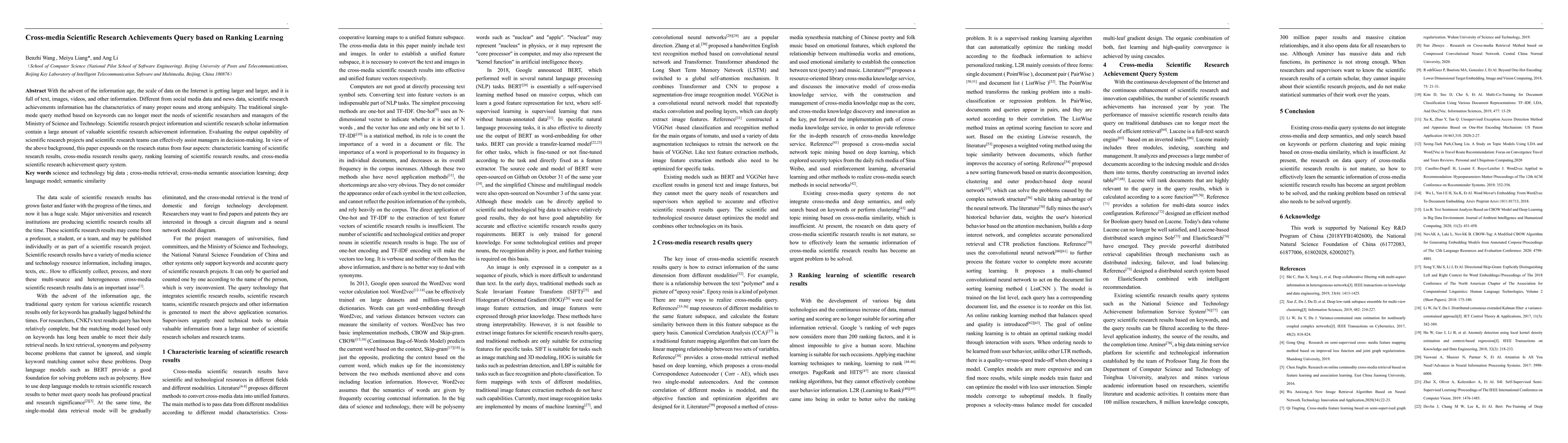 Thumbnail for Cross-media Scientific Research Achievements Query based on Ranking
  Learning