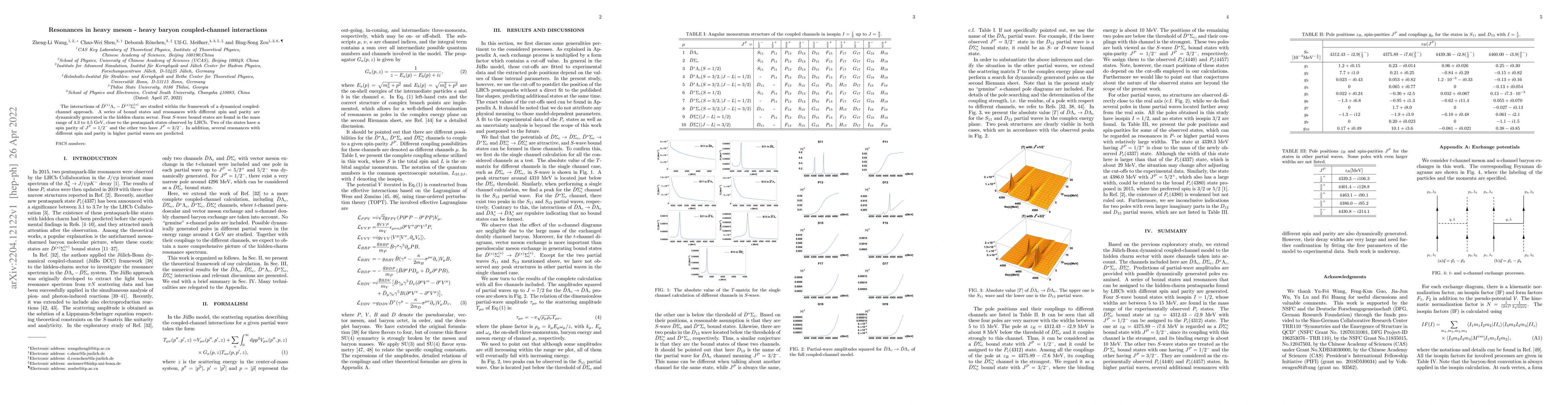 Thumbnail for Resonances in heavy meson - heavy baryon coupled-channel interactions