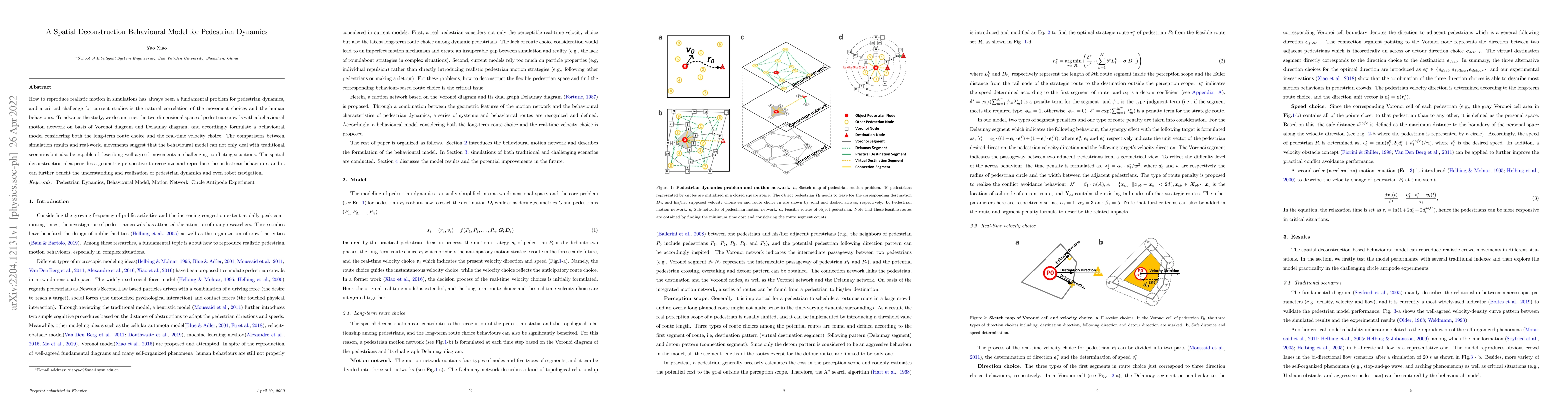 Thumbnail for A Spatial Deconstruction Behavioural Model for Pedestrian Dynamics