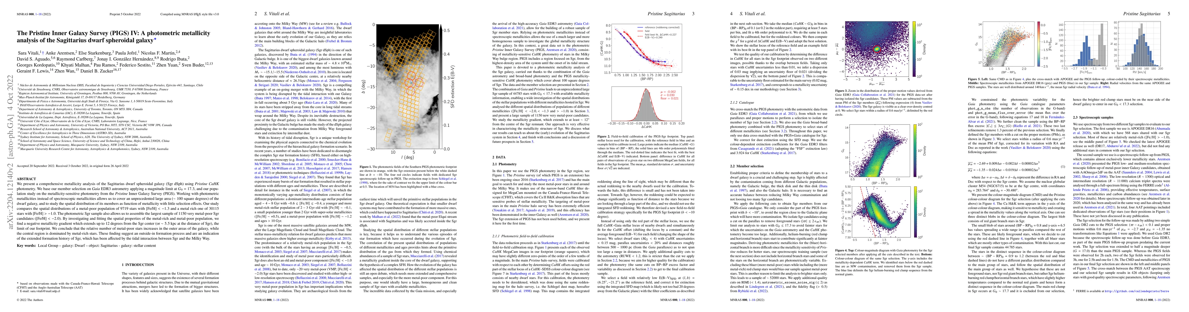 Thumbnail for The Pristine Inner Galaxy Survey (PIGS) IV: A photometric metallicity
  analysis of the Sagittarius dwarf spheroidal galaxy