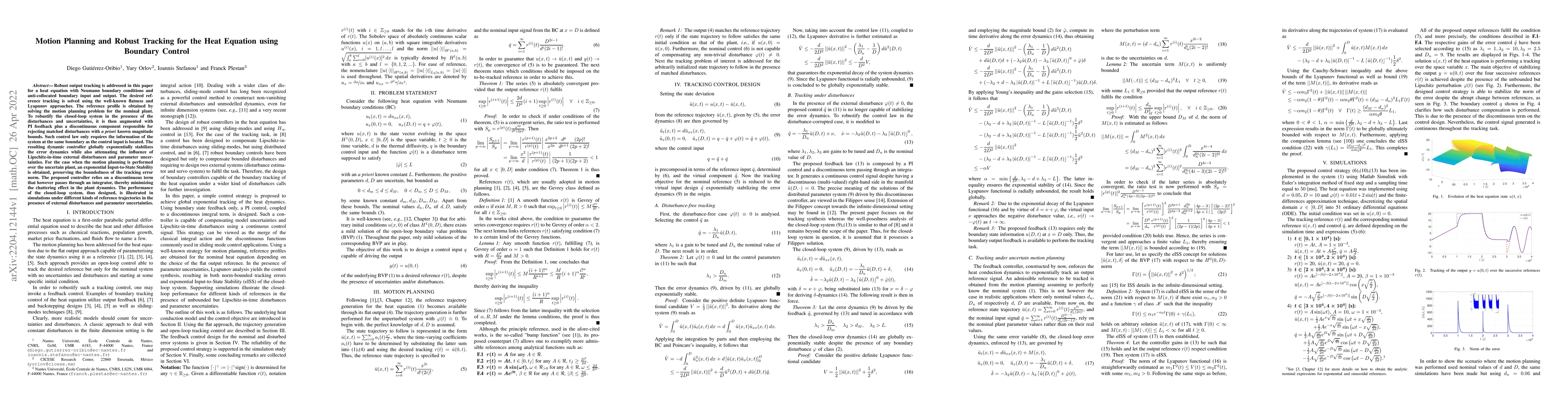 Thumbnail for Motion Planning and Robust Tracking for the Heat Equation using Boundary
  Control