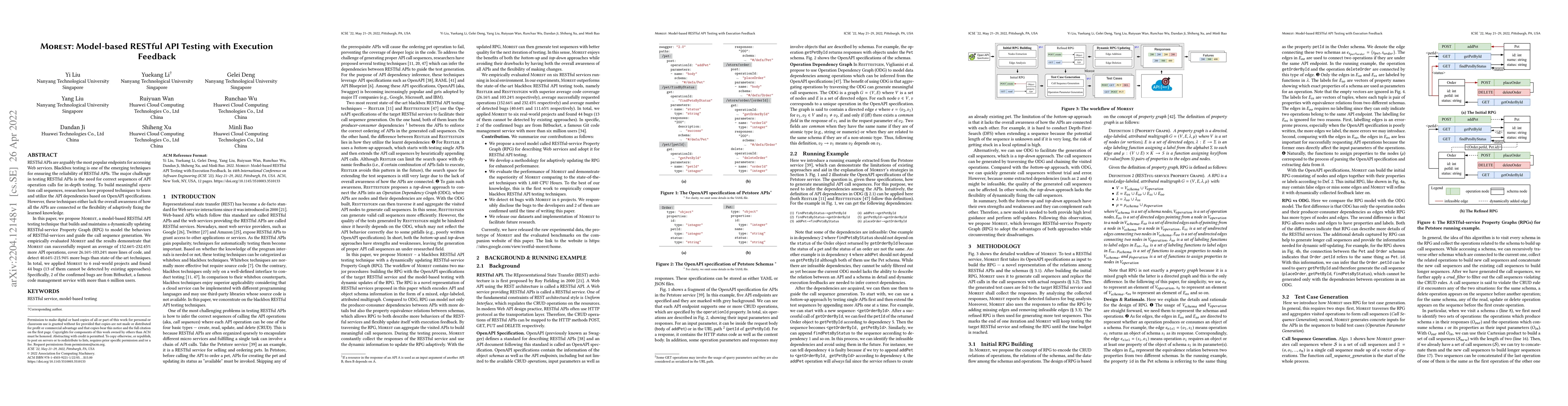 Thumbnail for Morest: Model-based RESTful API Testing with Execution Feedback