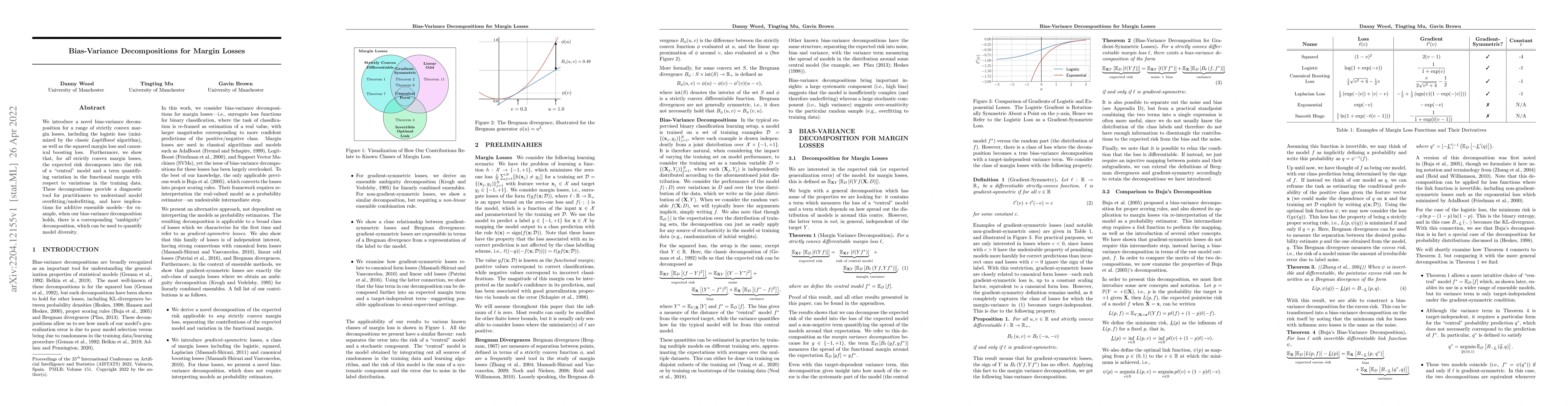Thumbnail for Bias-Variance Decompositions for Margin Losses