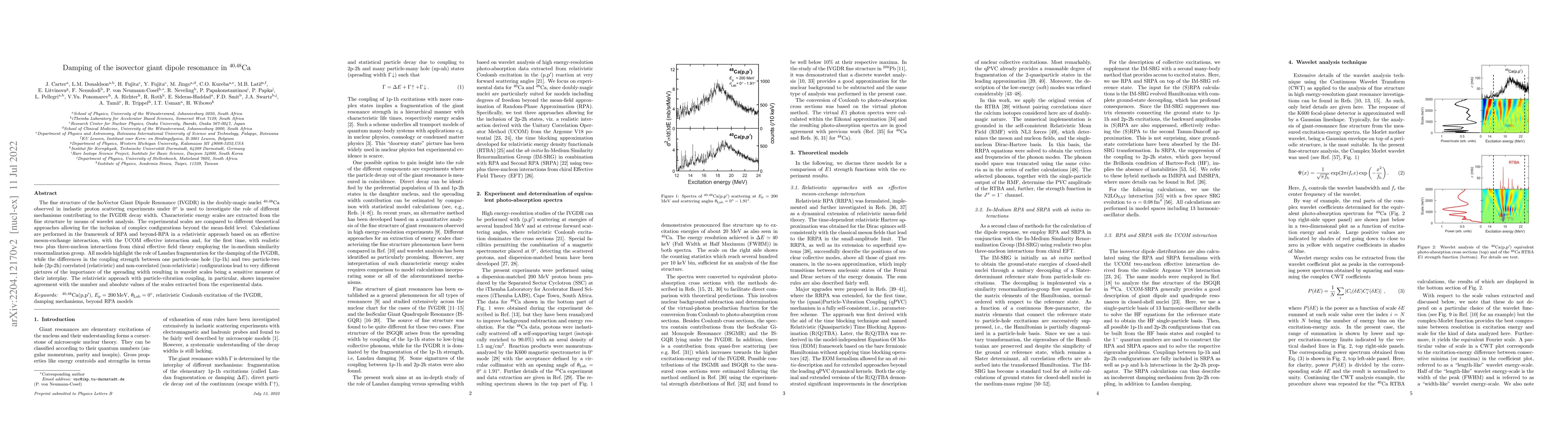 Thumbnail for Damping of the isovector giant dipole resonance in $^{40,48}$Ca