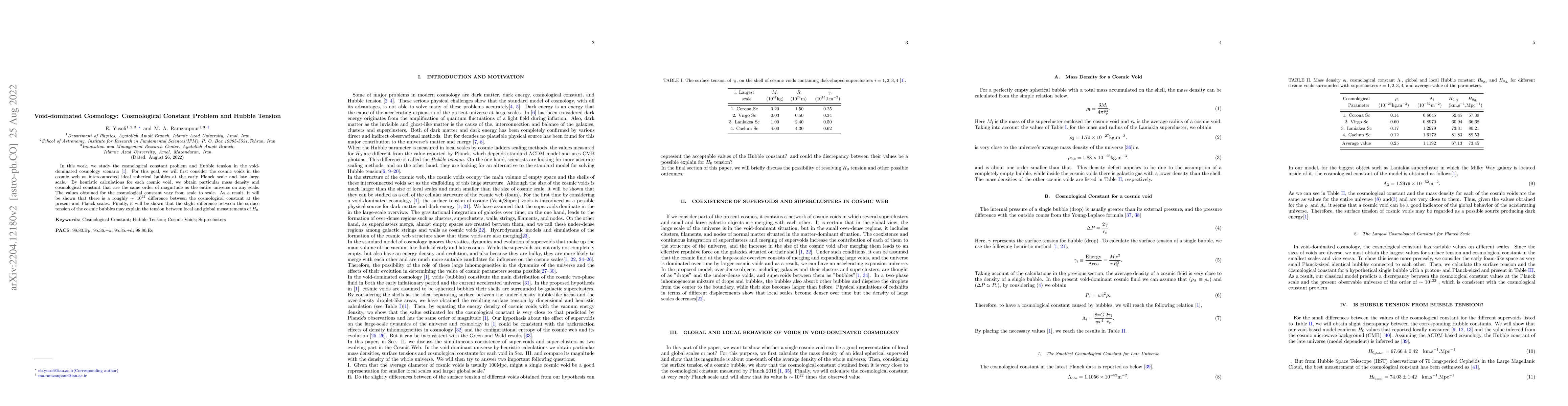 Thumbnail for Cosmological Constant Problem and $H_0$ Tension in Void-dominated
  Cosmology