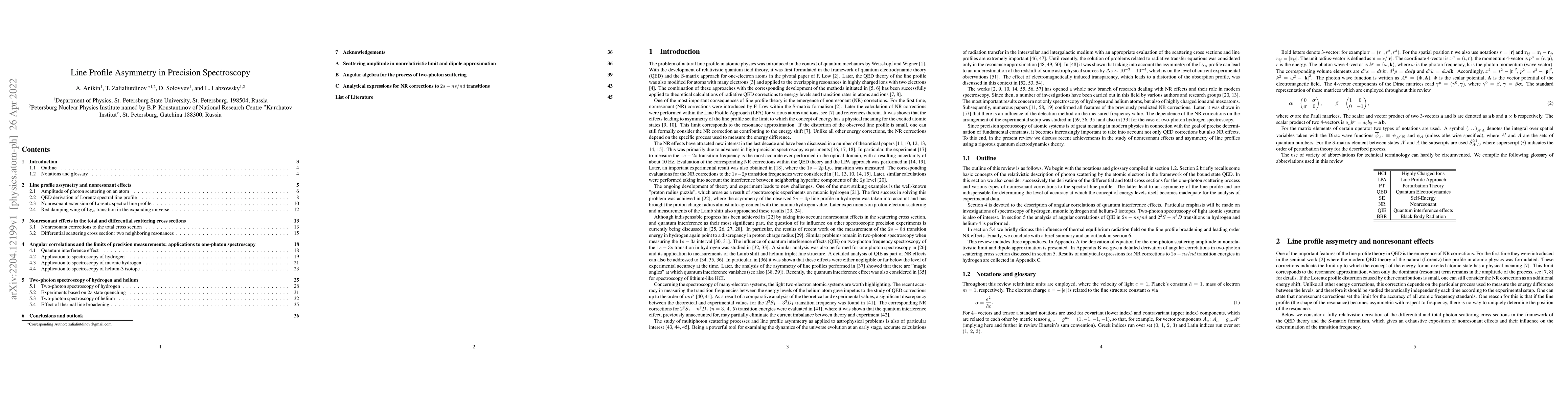 Thumbnail for Line Profile Asymmetry in Precision Spectroscopy