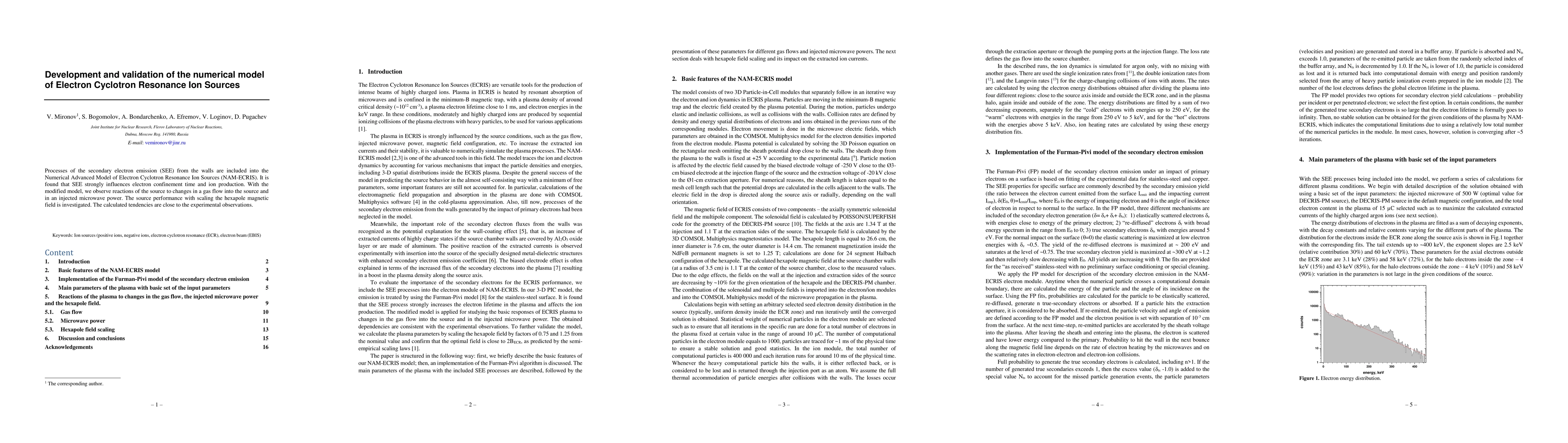 Thumbnail for Development and validation of the numerical model of Electron Cyclotron
  Resonance Ion Sources