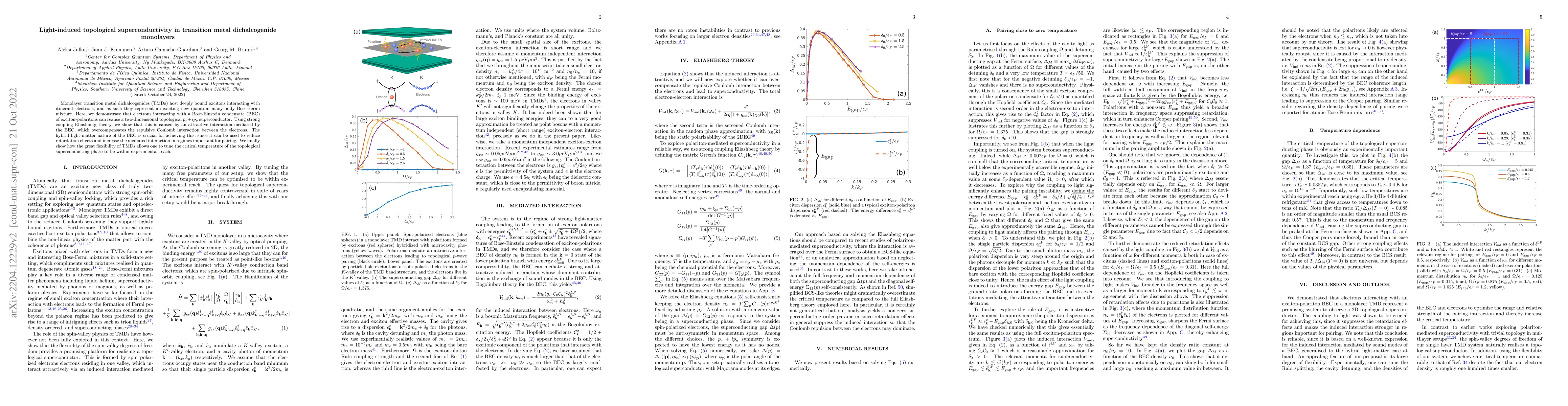 Thumbnail for Light-induced topological superconductivity in transition metal
  dichalcogenide monolayers