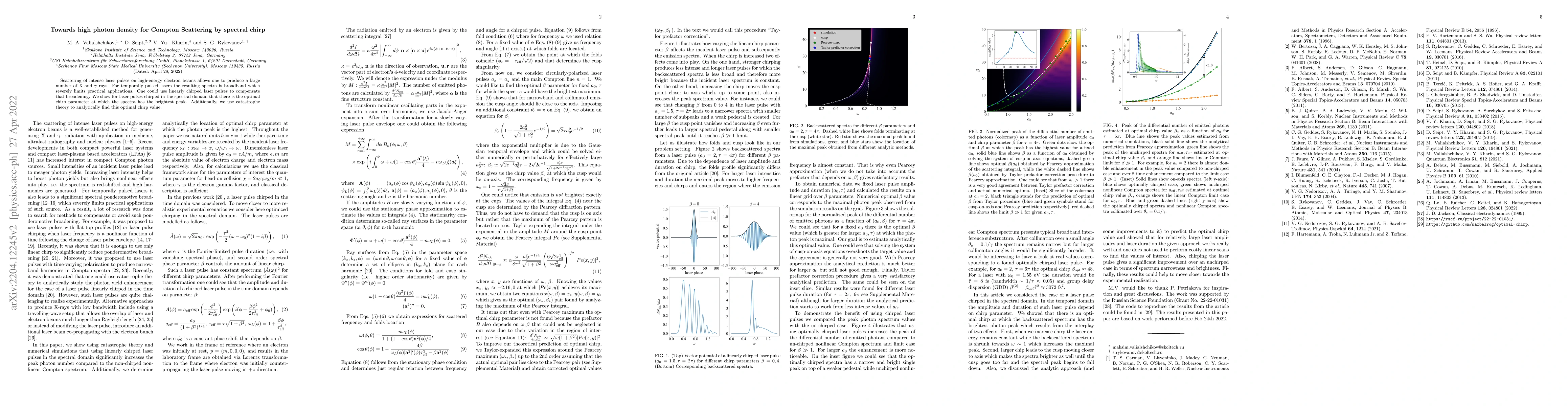 Thumbnail for Towards high photon density for Compton Scattering by spectral chirp
