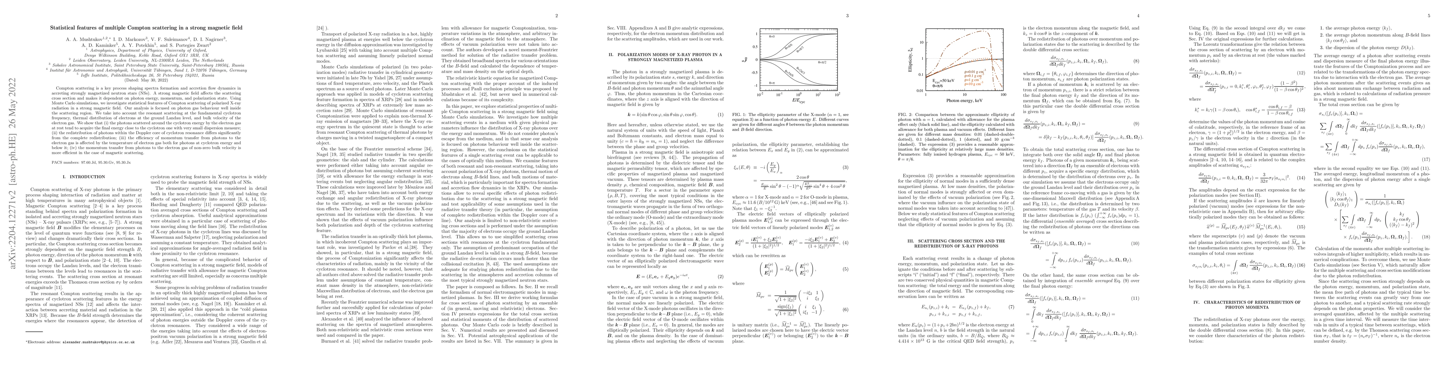 Thumbnail for Statistical features of multiple Compton scattering in a strong magnetic
  field