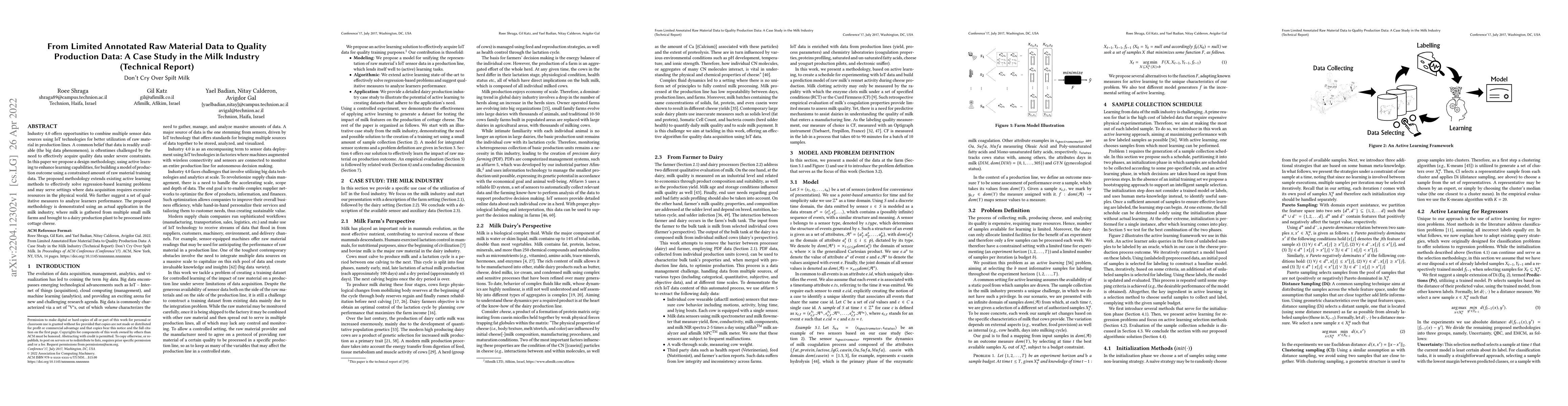 Thumbnail for From Limited Annotated Raw Material Data to Quality Production Data: A
  Case Study in the Milk Industry (Technical Report)