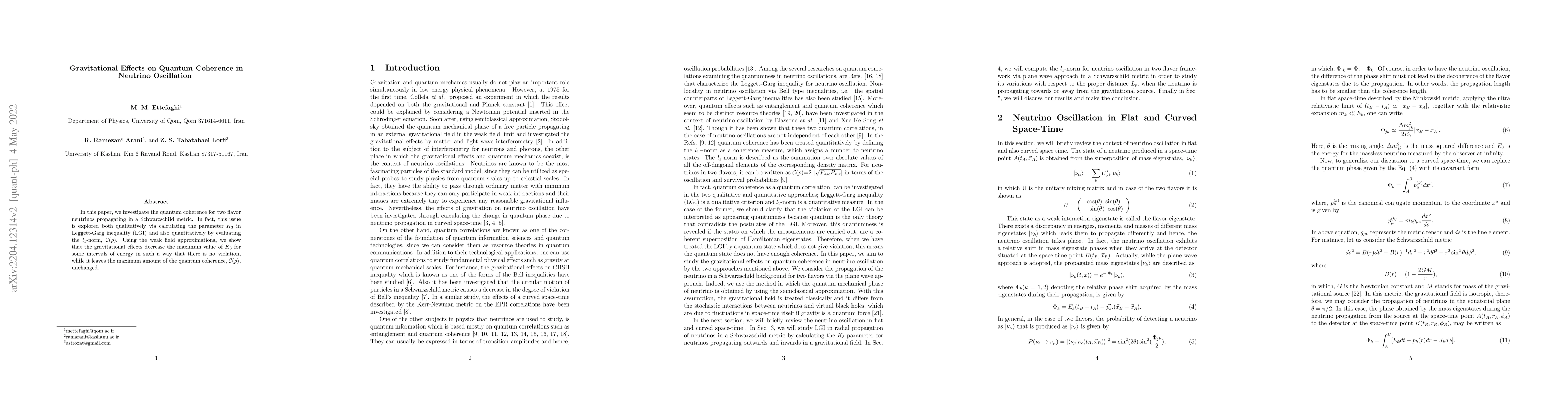Thumbnail for Gravitational Effects on Quantum Coherence in Neutrino Oscillation