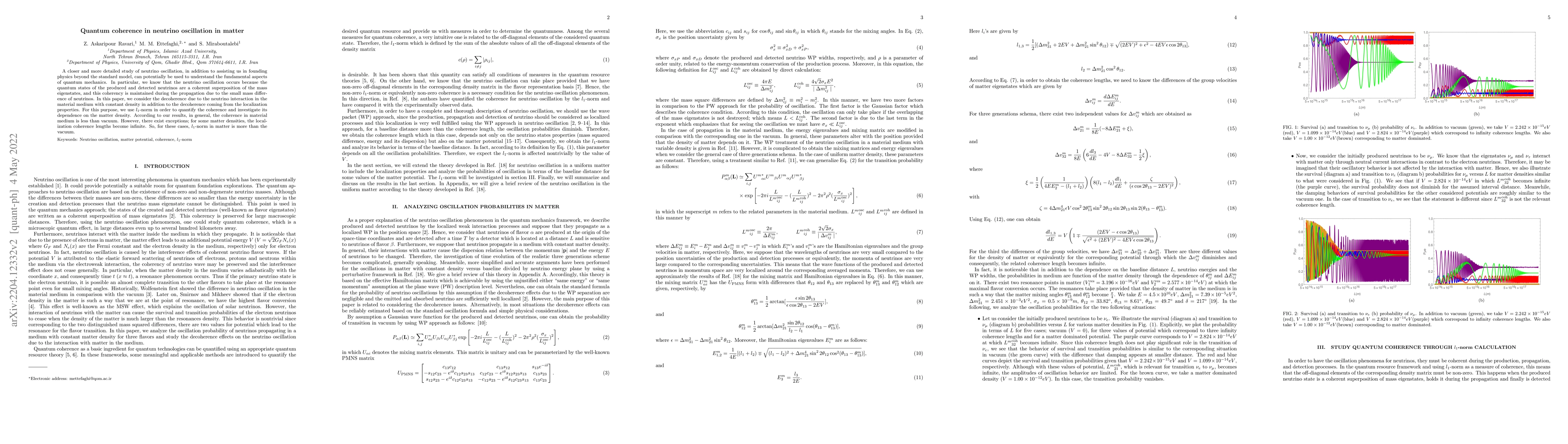 Thumbnail for Quantum coherence in neutrino oscillation in matter