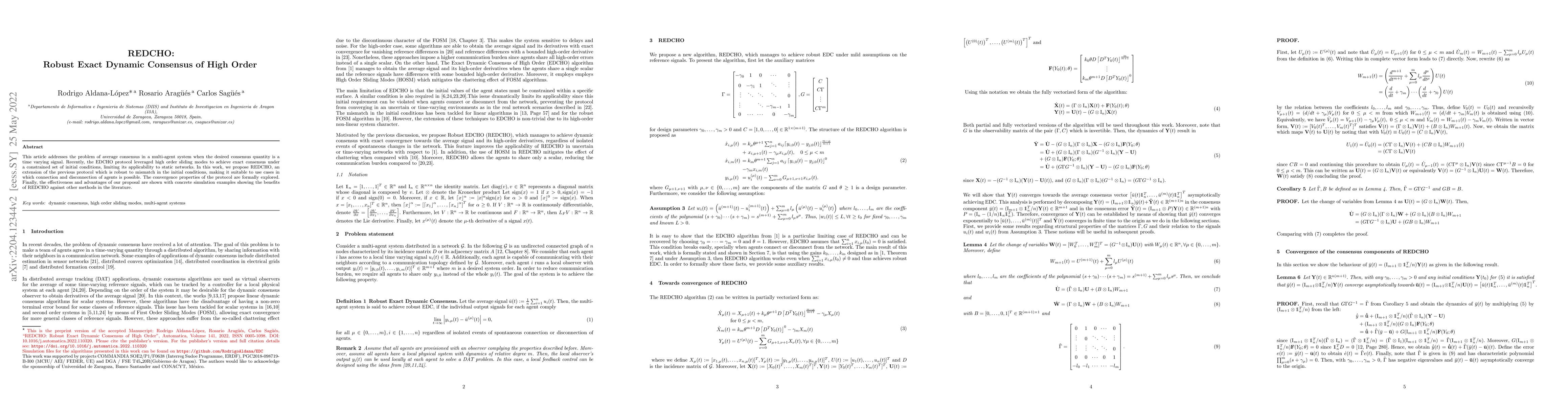 Thumbnail for REDCHO: Robust Exact Dynamic Consensus of High Order