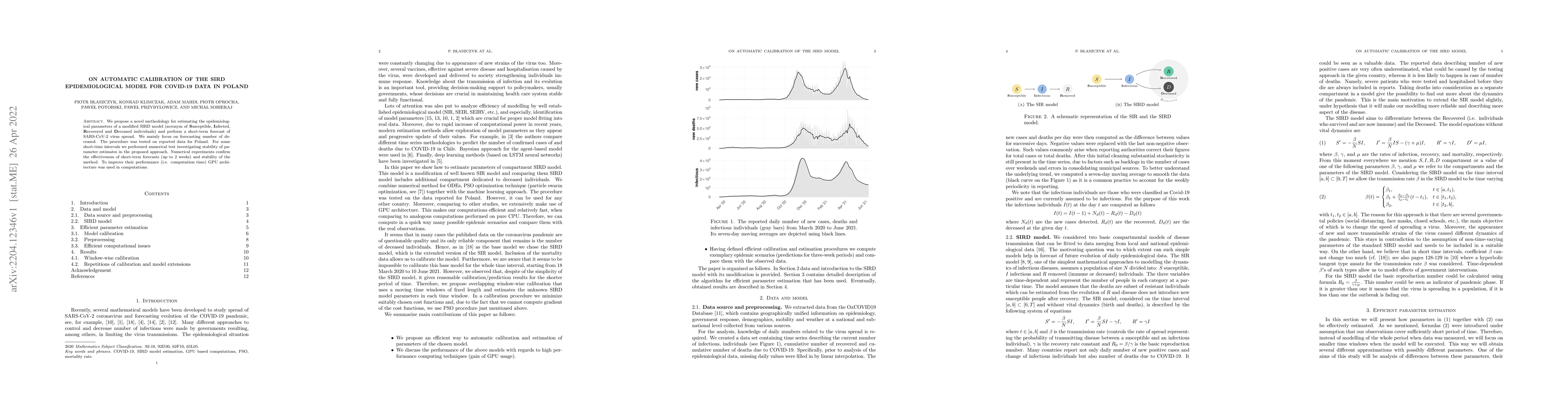 Thumbnail for On automatic calibration of the SIRD epidemiological model for COVID-19
  data in Poland