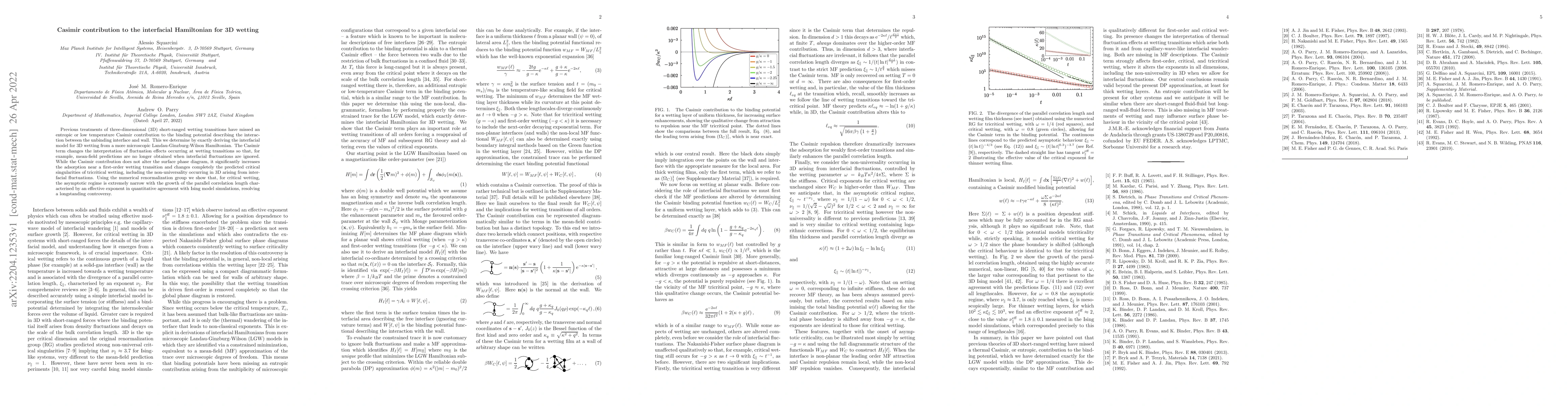 Thumbnail for Casimir contribution to the interfacial Hamiltonian for 3D wetting