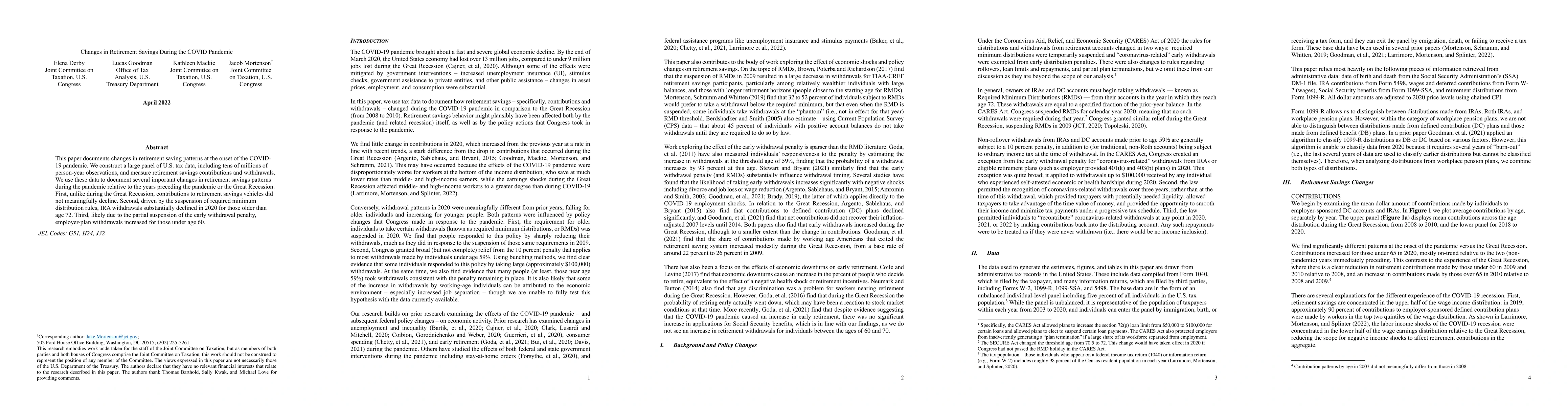 Thumbnail for Changes in Retirement Savings During the COVID Pandemic