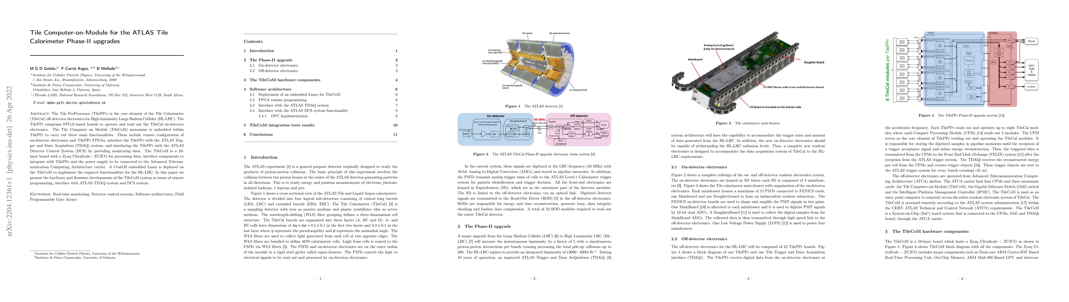 Thumbnail for Tile Computer-on-Module for the ATLAS Tile Calorimeter Phase-II upgrades