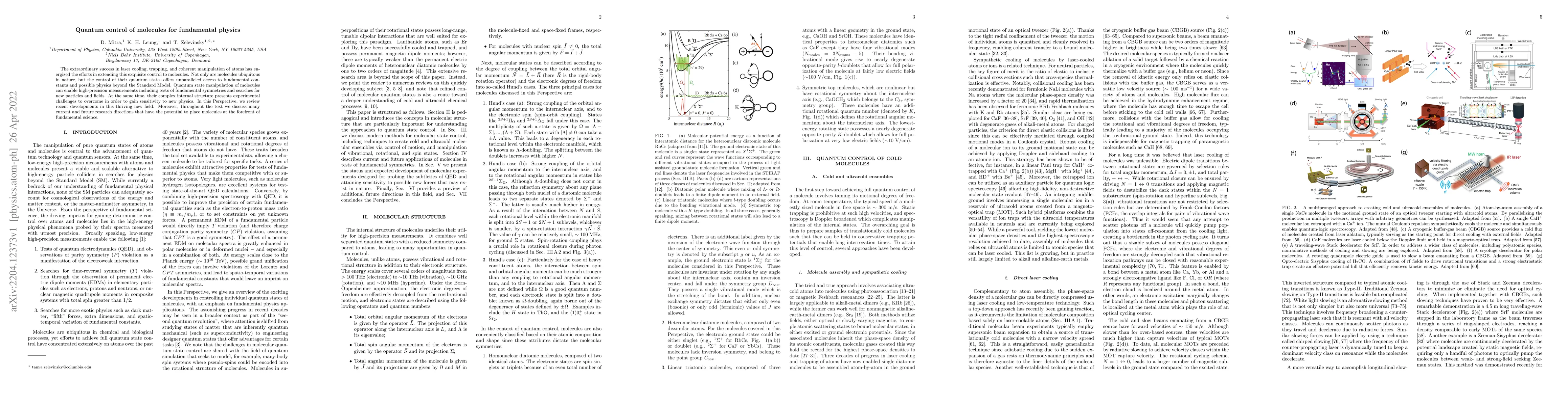Thumbnail for Quantum control of molecules for fundamental physics
