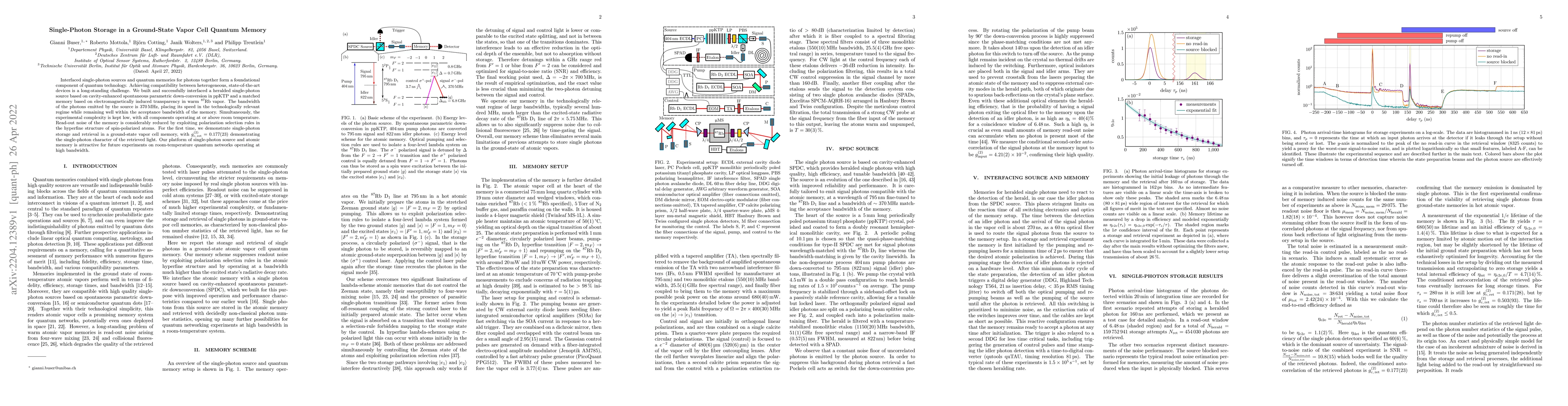 Thumbnail for Single-Photon Storage in a Ground-State Vapor Cell Quantum Memory