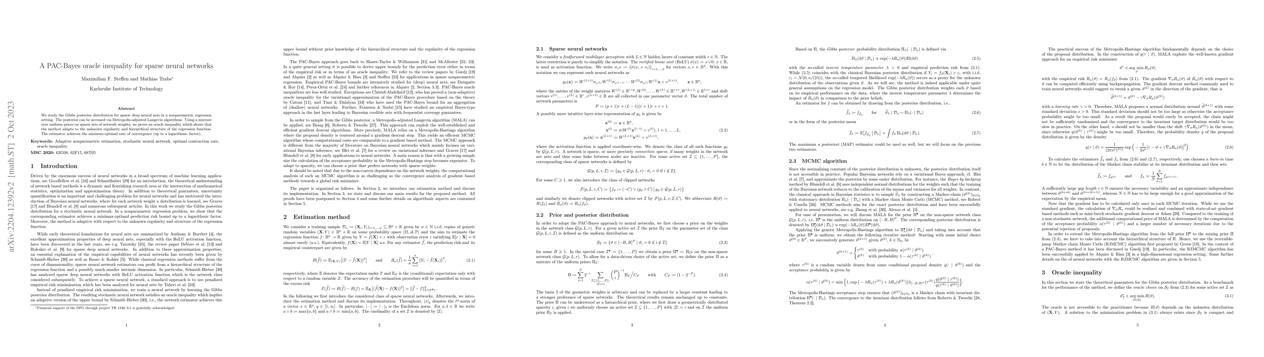 Thumbnail for A PAC-Bayes oracle inequality for sparse neural networks