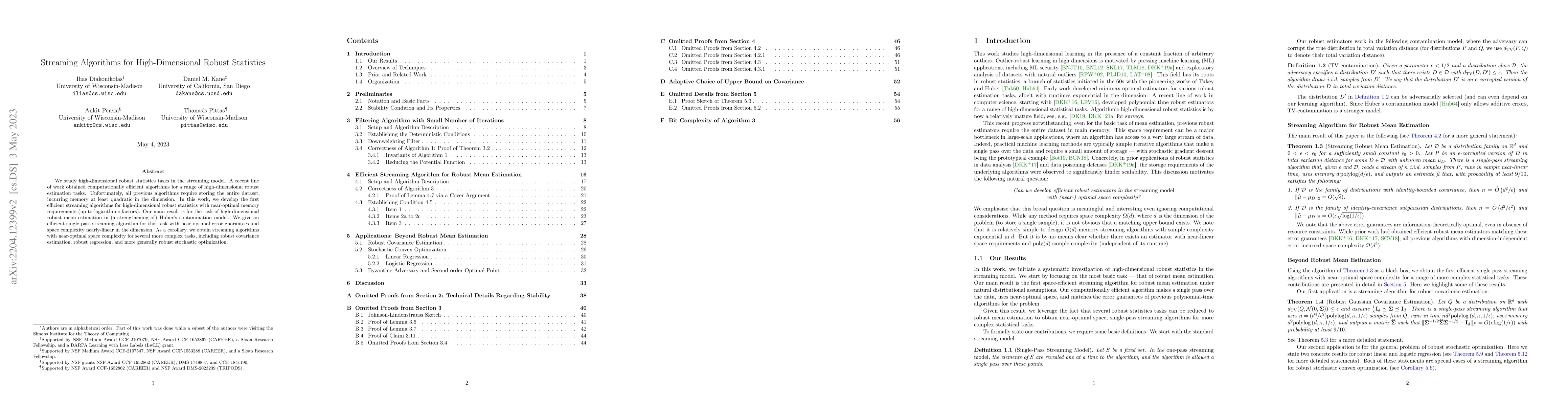 Thumbnail for Streaming Algorithms for High-Dimensional Robust Statistics