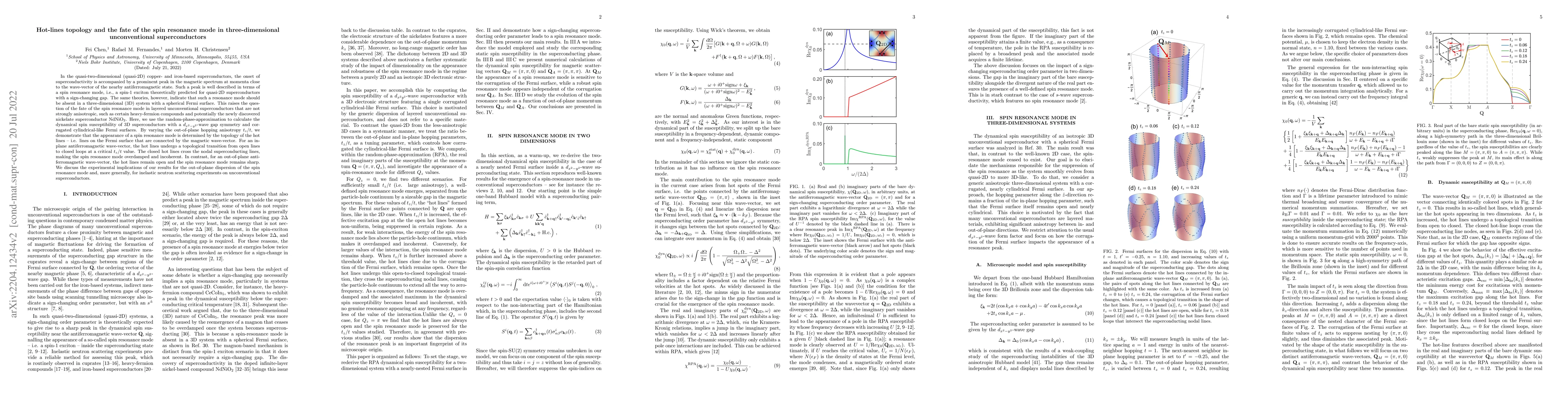 Thumbnail for Hot-lines topology and the fate of the spin resonance mode in
  three-dimensional unconventional superconductors