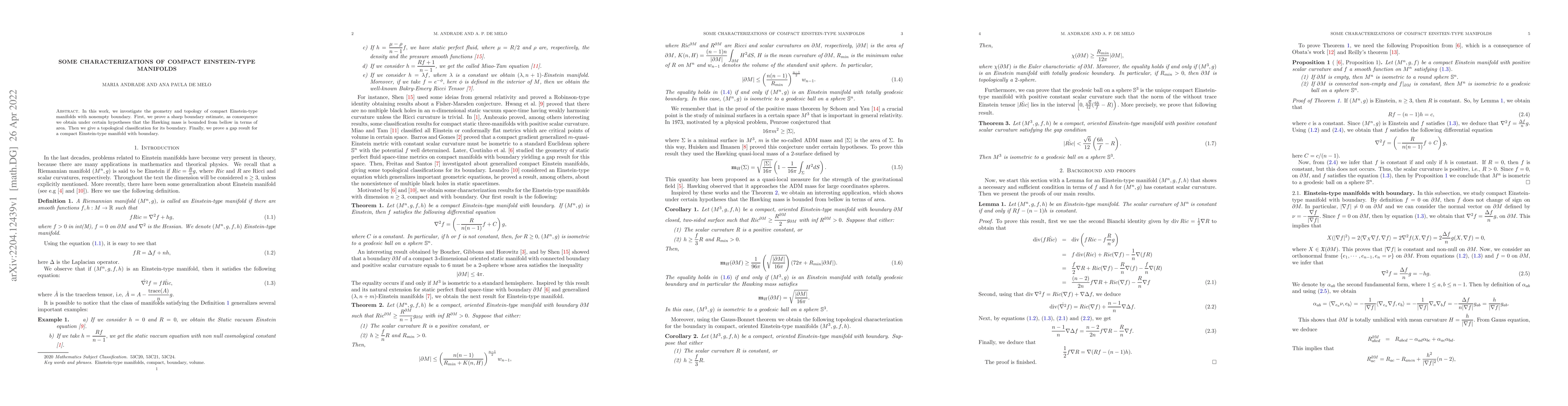Thumbnail for Some characterizations of compact Einstein-type manifolds