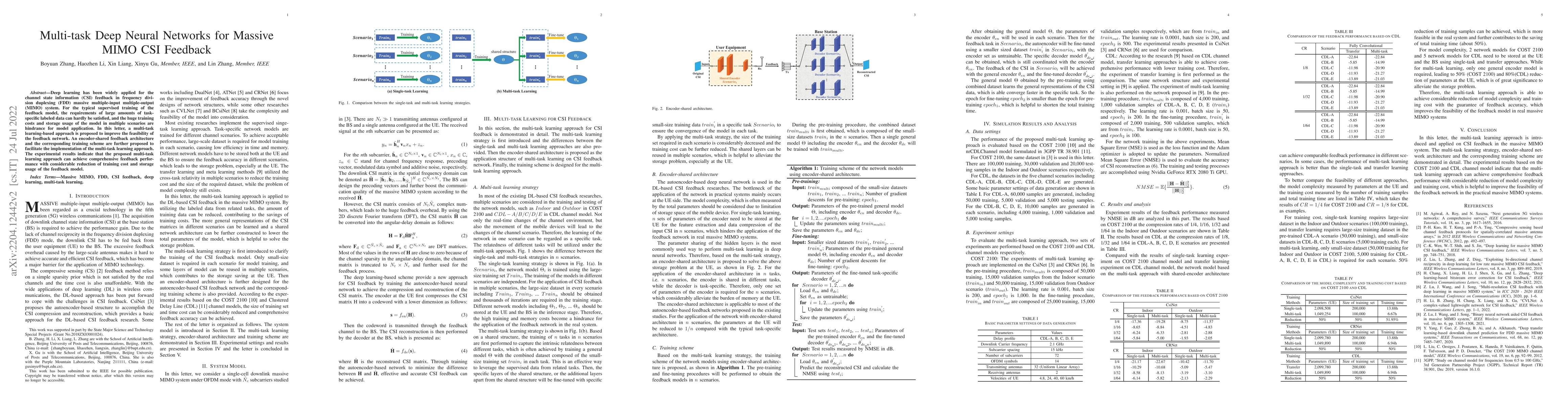 Thumbnail for Multi-task Deep Neural Networks for Massive MIMO CSI Feedback