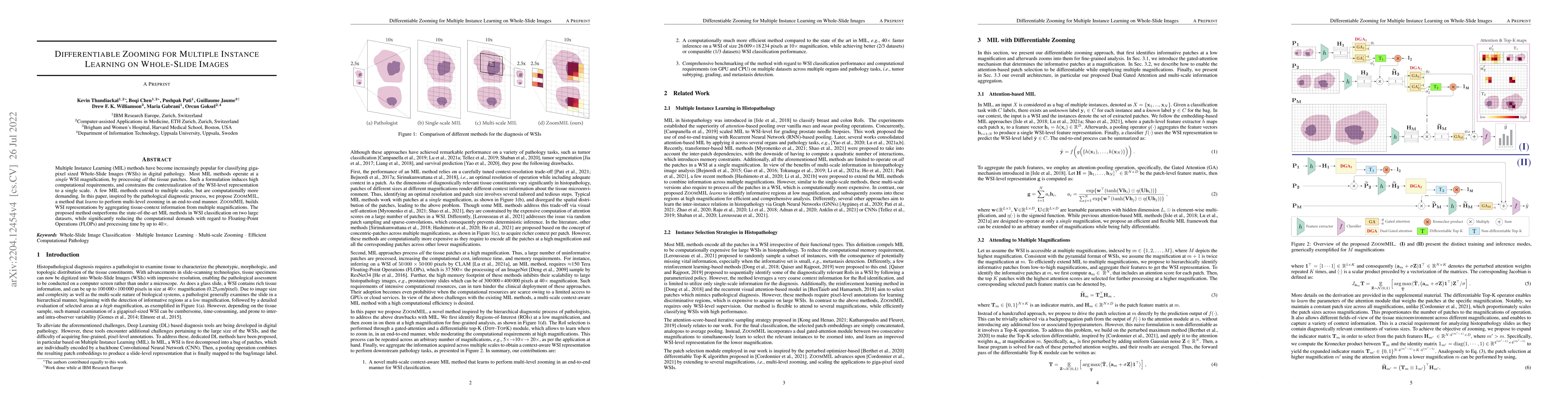 Thumbnail for Differentiable Zooming for Multiple Instance Learning on Whole-Slide
  Images