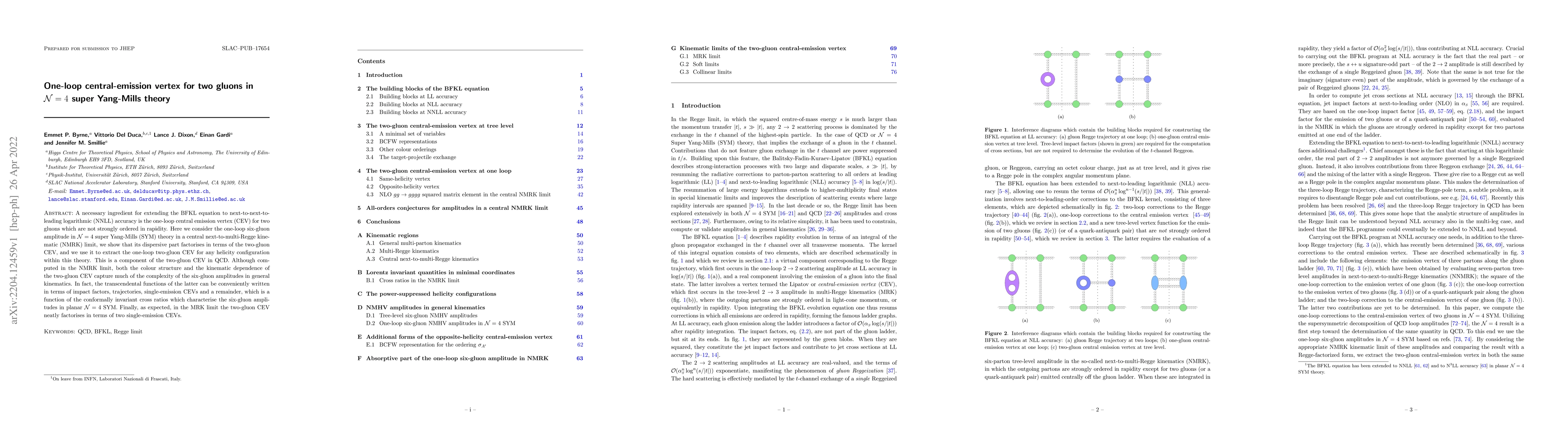 Thumbnail for One-loop central-emission vertex for two gluons in $\mathcal{N}=4$ super
  Yang-Mills theory